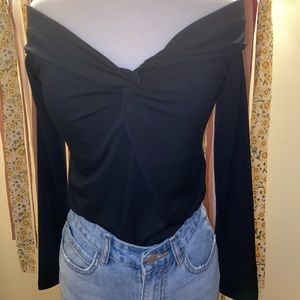 Black off the shoulder long sleeve
